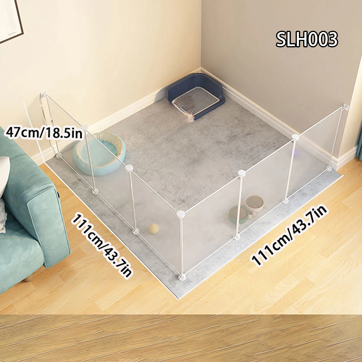 Andra Crystal-View™ | Modular Transparent Pet Playpen - Customizable DIY Indoor Fence for Cats & Small Dogs