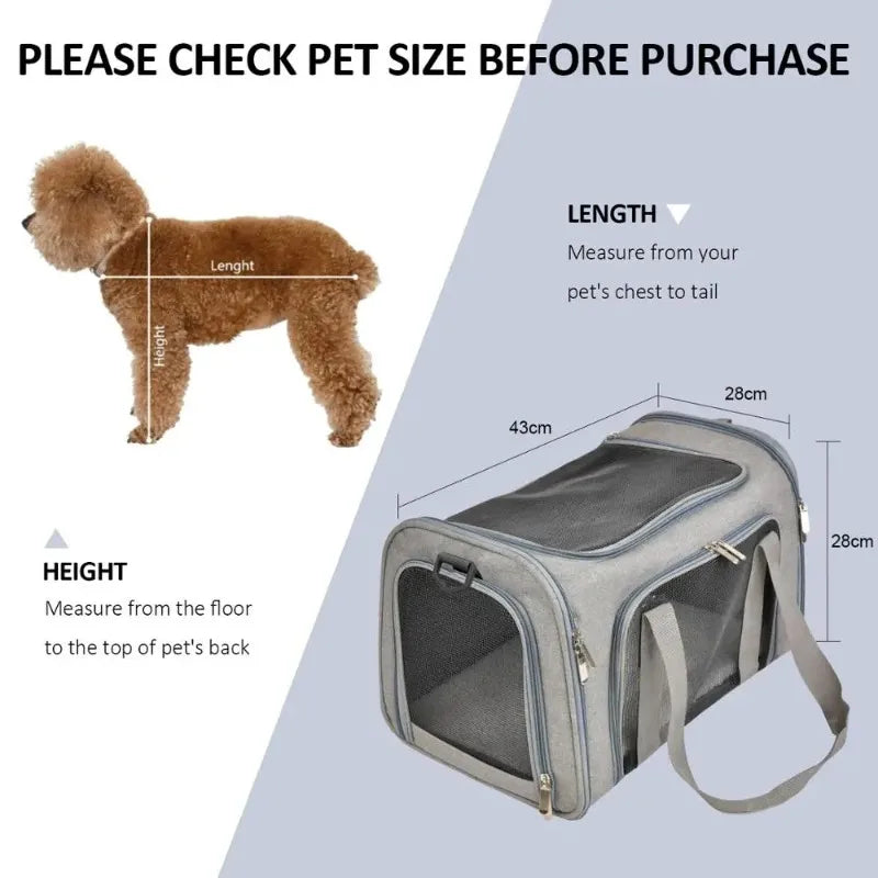 Andra SkyCabin™ | Airline Approved Soft-Sided Pet Carrier - Premium Travel Bag for Small Dogs & Cats