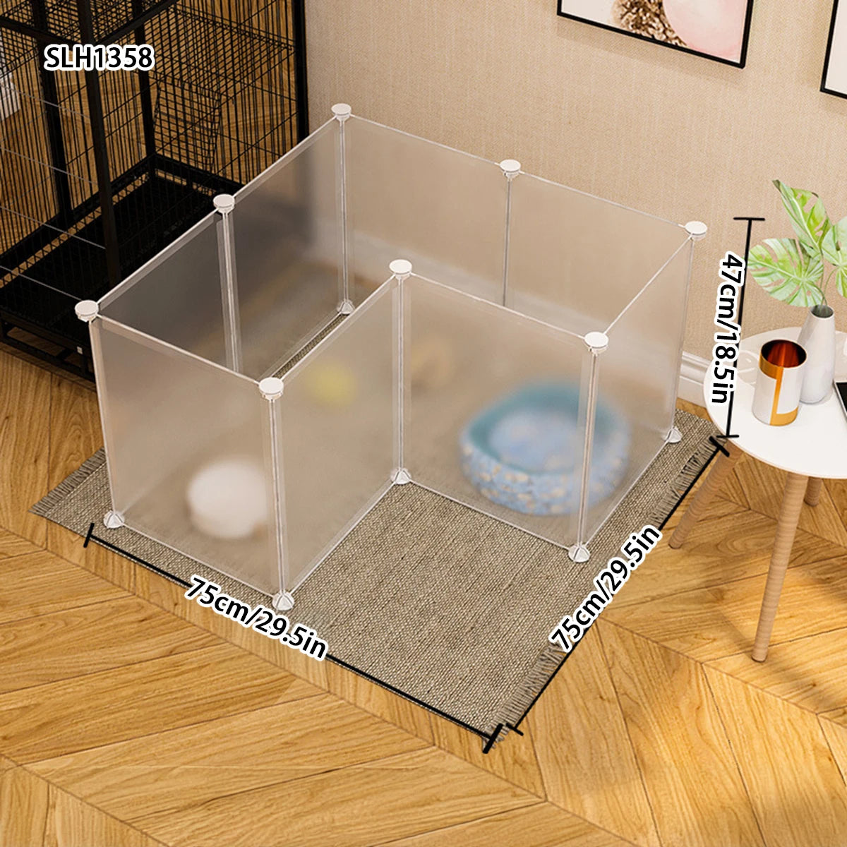 Andra Crystal-View™ | Modular Transparent Pet Playpen - Customizable DIY Indoor Fence for Cats & Small Dogs