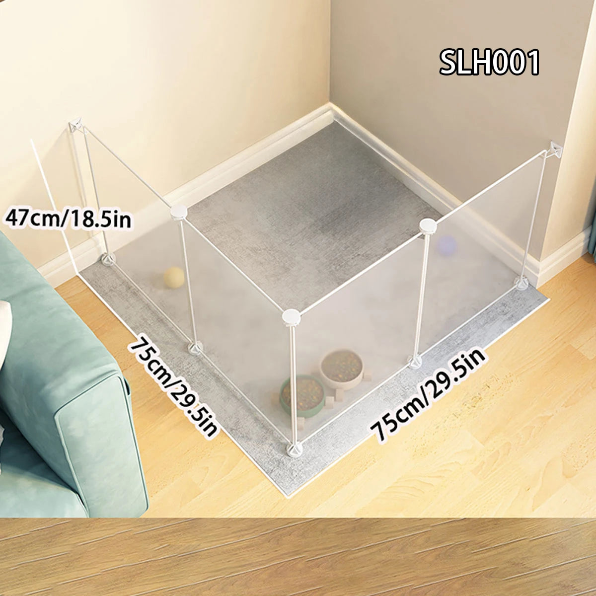 Andra Crystal-View™ | Modular Transparent Pet Playpen - Customizable DIY Indoor Fence for Cats & Small Dogs