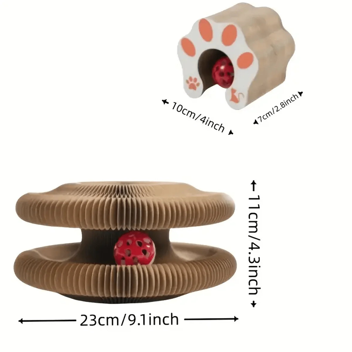 Andra FlexiClaw™ | 3-in-1 Foldable Cat Scratcher - Interactive Accordion Toy with Bell & Organic Catnip